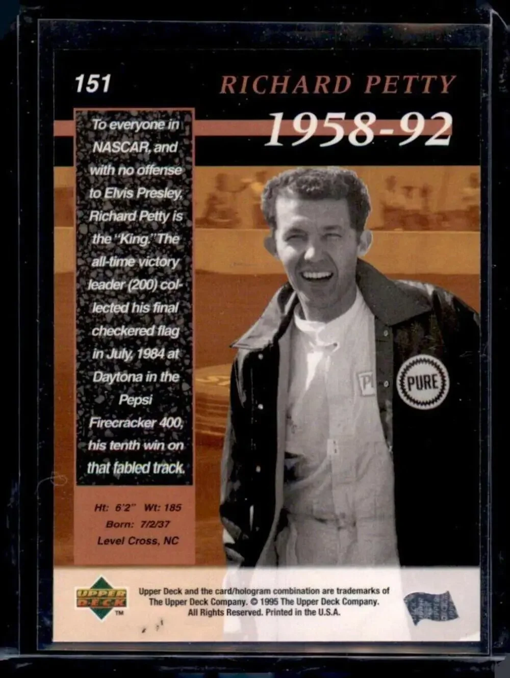 Richard Petty Sports Legends Trading Card 1958-92 - Rare Collectible